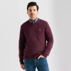 Uspa U.s. Polo Assn. Striped Mens Crew Neck Long Sleeve Pullover Sweater In Red