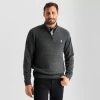 Uspa U.s. Polo Assn. Textured Mens Mock Neck Long Sleeve Quarter-zip Pullover Sweater In Gray