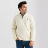 Uspa U.s. Polo Assn. Textured Mens Mock Neck Long Sleeve Quarter-zip Pullover Sweater In Sand