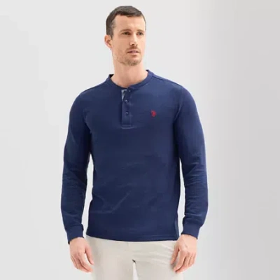 Uspa U.s. Polo Assn. Thermal Mens Long Sleeve Classic Fit Henley Shirt In Blue