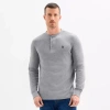 Uspa U.s. Polo Assn. Thermal Mens Long Sleeve Classic Fit Henley Shirt In Gray