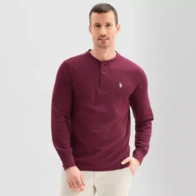 Uspa U.s. Polo Assn. Thermal Mens Long Sleeve Classic Fit Henley Shirt In Red