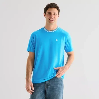 Uspa U.s. Polo Assn. Tipped Stretch Mens Crew Neck Short Sleeve Stretch Fabric T-shirt In Blue