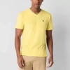 Uspa U.s. Polo Assn. Tipped Stretch Mens V Neck Short Sleeve Stretch Fabric T-shirt In Yellow