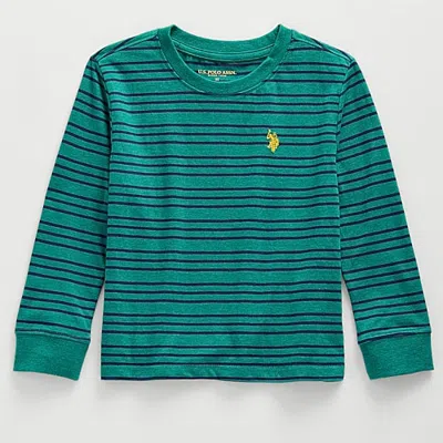 Uspa Babies' U.s. Polo Assn. Toddler Boys Crew Neck Long Sleeve T-shirt In Blue