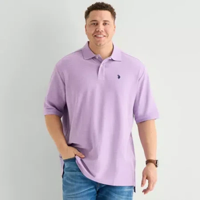 Uspa U.s. Polo Assn. Ultimate Pique Big And Tall Mens Classic Fit Short Sleeve Polo Shirt In Purple