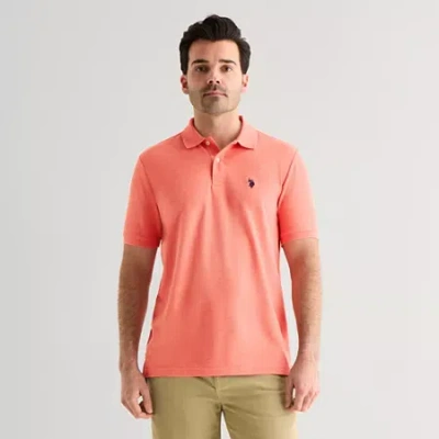Uspa U.s. Polo Assn. Ultimate Pique Mens Classic Fit Short Sleeve Polo Shirt In Orange