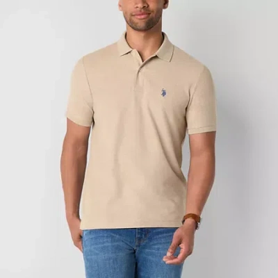 Uspa U.s. Polo Assn. Ultimate Pique Mens Classic Fit Short Sleeve Polo Shirt In Sand