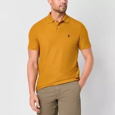 Uspa U.s. Polo Assn. Ultimate Pique Mens Classic Fit Short Sleeve Polo Shirt In Yellow