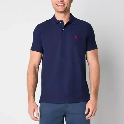Uspa U.s. Polo Assn. Ultimate Pique Stretch Mens Classic Fit Short Sleeve Polo Shirt In Blue