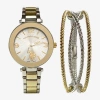 Uspa U.s. Polo Assn. Womens Two Tone 2-pc. Watch Boxed Set Usc6027jc In Transparent