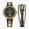 Uspa U.s. Polo Assn. Womens Two Tone 2-pc. Watch Boxed Set Usc6029jc In Black