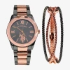 Uspa U.s. Polo Assn. Womens Two Tone 2-pc. Watch Boxed Set Usc6034jc In Multi