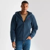 Uspa U.s. Polo Assn. Wordmark Sherpa Mens Long Sleeve Embroidered Fleece Zipper Hoodie In Blue