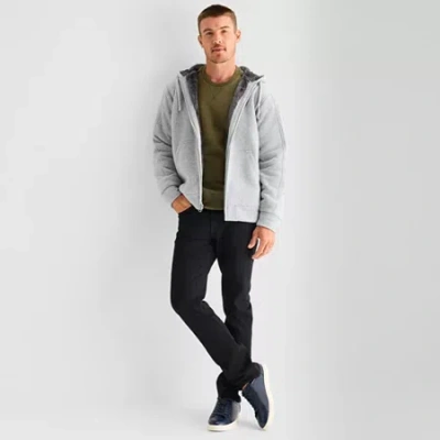 Uspa U.s. Polo Assn. Wordmark Sherpa Mens Long Sleeve Embroidered Fleece Zipper Hoodie In Multi