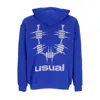 Usual Men's Lightweight Hooded Sweatshirt Og 3d Hoodie Blue In Blue