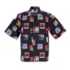 Usual Men's Short Sleeve Shirt Covers Shirt Black In Black