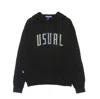 Usual Men's Stripe Hoodie In Black