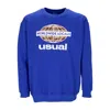 Usual Worldwide Locals Crewneck Blue Men's Lightweight Crewneck Sweatshirt In Blue