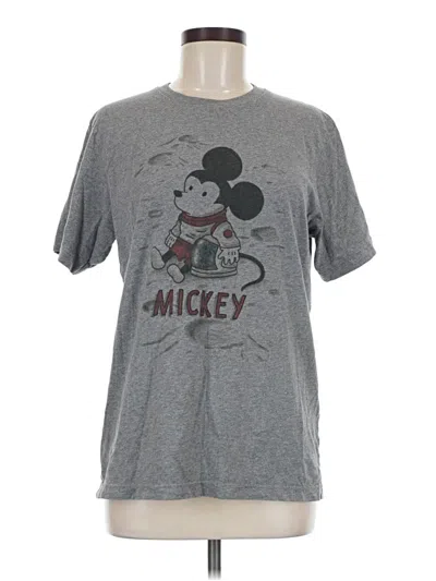 Pre-owned Ut For Uniqlo Short Sleeve Top Gray Crew Neck Tops