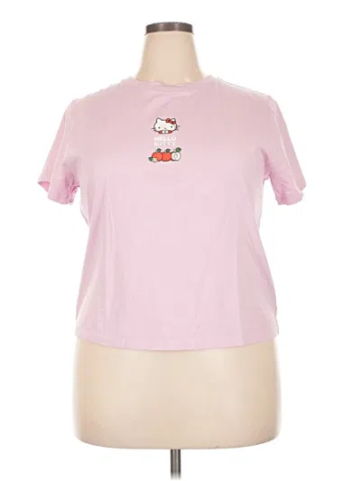 Pre-owned Ut For Uniqlo Short Sleeve Top Pink Keyhole Neckline Tops