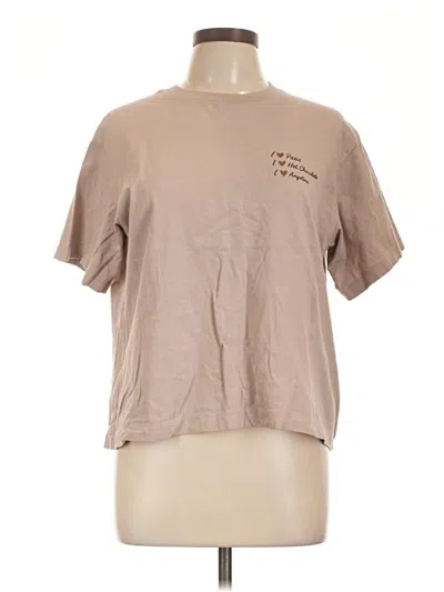 Pre-owned Ut For Uniqlo Short Sleeve Top Tan Crew Neck Tops