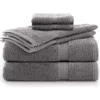 Utica Essentials 6-piece Cotton Bath Towel Set In Monument Grey