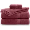 Utica Essentials 6-piece Cotton Bath Towel Set In Soft Red
