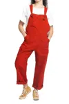 Utility Canvas Tie Overalls In Red In Red