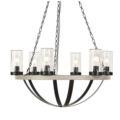 Uttermost Edgecomb 30" Wide Greige And Black 6-lt Indoor/outdoor Chandelier