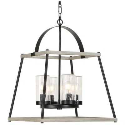Uttermost Edgecomb 20" Wide Greige And Black 4-light Indoor/outdoor Pendant