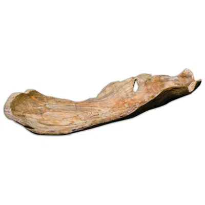 Uttermost 26 3/4" Wide Teak Wood Leaf Decorative Bowl