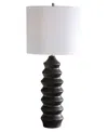 Uttermost 30" Wood Mendocino Modern Table Lamp In Black