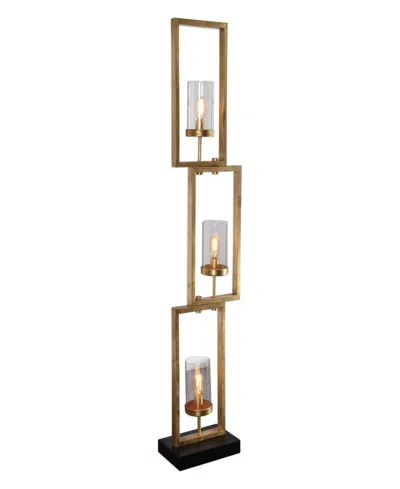 Uttermost 64" Metal Cielo Staggered Rectangles Floor Lamp In Black