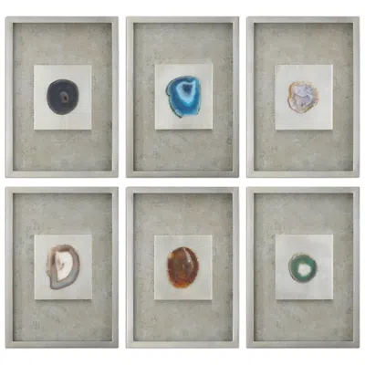 Uttermost 6-piece Agate Stones 19 1/2" High Wall Art Set