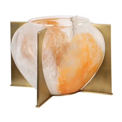 Uttermost 8" High Swirl Decorative Glass Vase With Stand