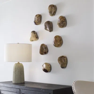 Uttermost 9 Piece Pebbles Wall Decor Set In Blonde
