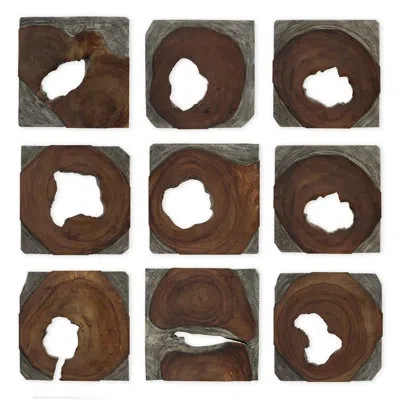 Uttermost 9 Piece Wall Décor Set In Dark Coffee Brown