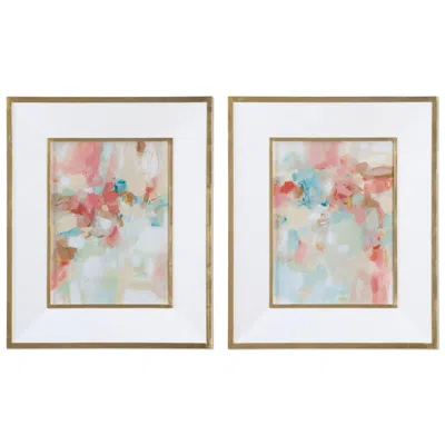 Uttermost A Touch Of Blush And Rosewood Fences 2-piece Wall Art Set