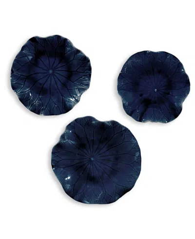 Uttermost Abella Indoor-outdoor Wall Decor, Set Of 3 In Blue