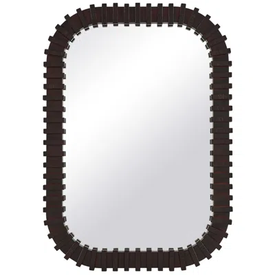 Uttermost Abram 30" X 42" Wood Wall Mirror In Brown