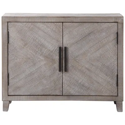 Uttermost Adalind 40"w White Washed 2-door Accent Cabinet