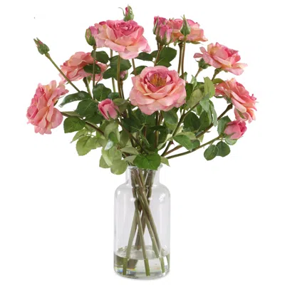 Uttermost Adoration 15 1/4" High Faux Flower Pink Rose Bouquet