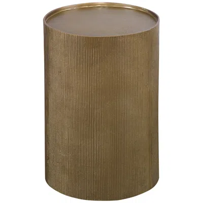 Uttermost Adrina 12" Wide Antique Gold Round Accent Table