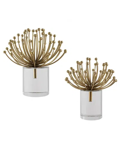 Uttermost Aga Modern Sculptures, Set Of 2 In Gold-tone