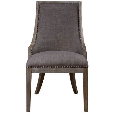 Uttermost Aidrian 25" Wide Barrel Back Charcoal Gray Accent Chair