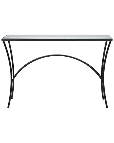 Uttermost Alayna Metal & Glass Console Table In Black
