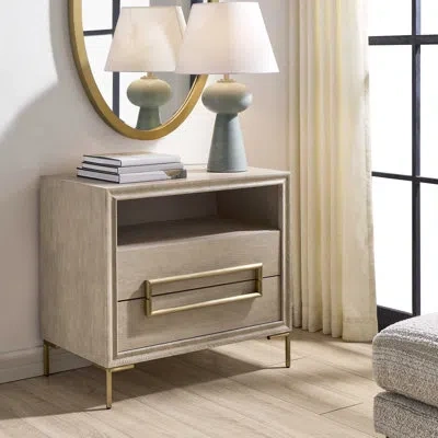 Uttermost Alessia Modern Light Oak Side Table In Beige Wood
