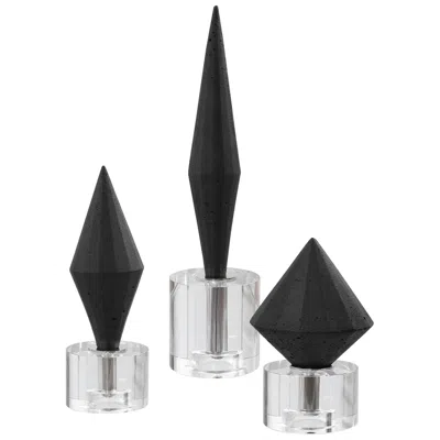 Uttermost Alize Black Diamond Modern Sculptures Set Of 3