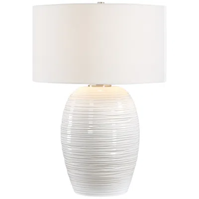 Uttermost Alkman 26" White Ceramic Table Lamp